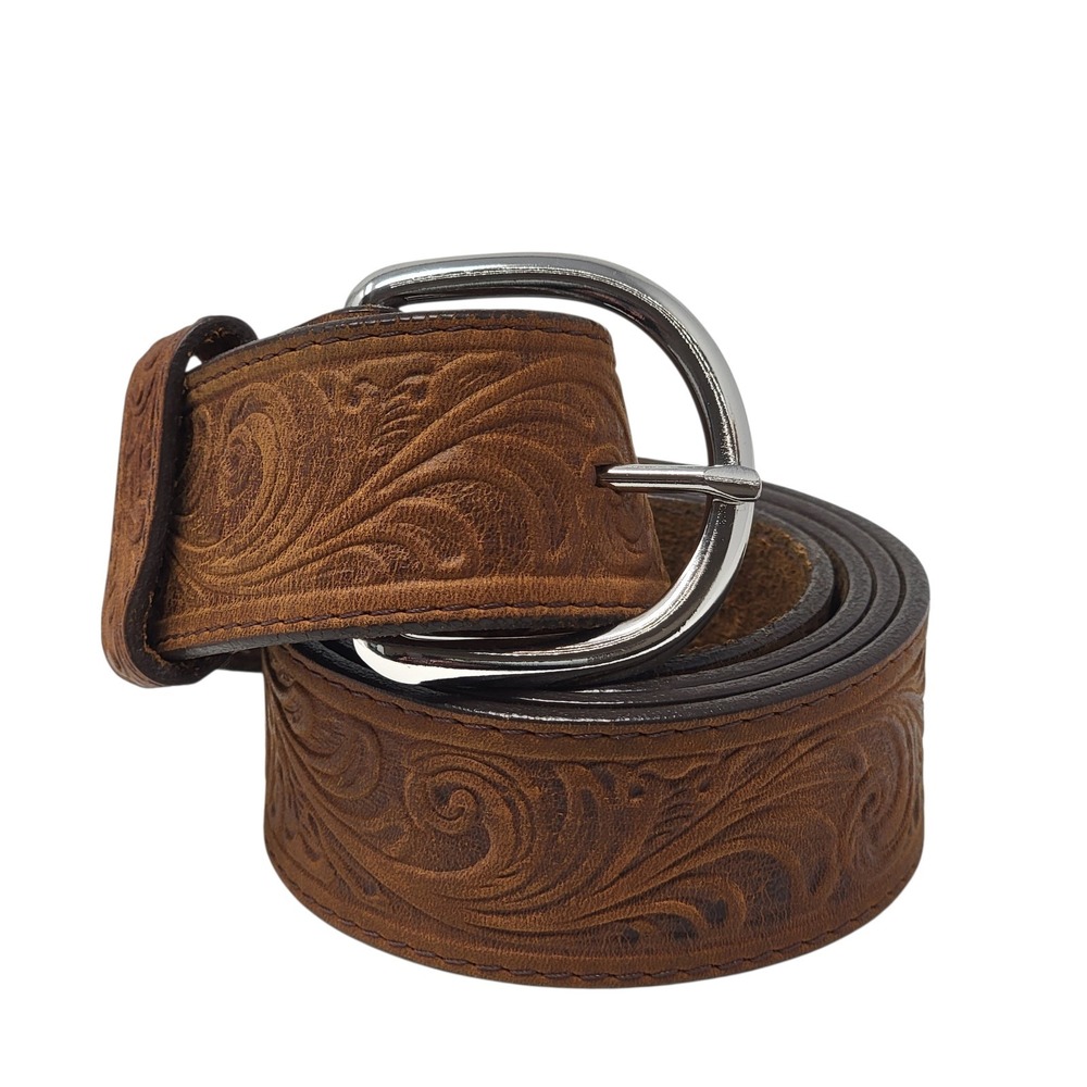Justin Men's Brown‎ Western Scroll Tooled Belt 53909